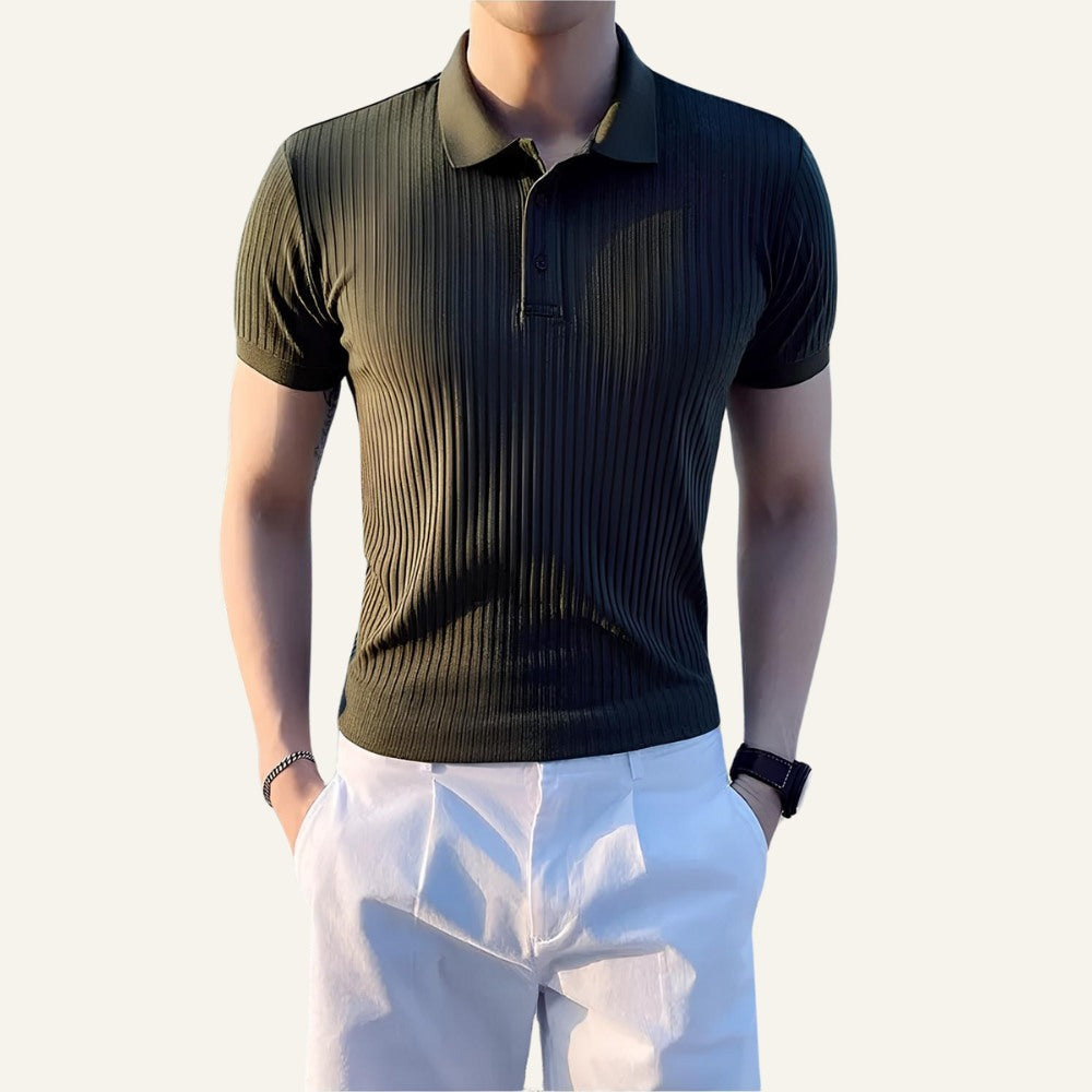 Camisa Polo de Tejido Canalé para Hombre Bourton