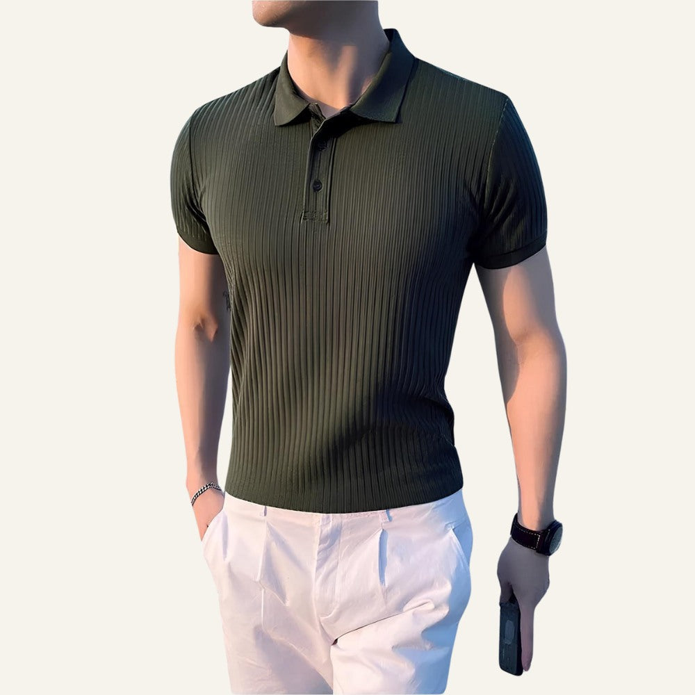 Camisa Polo de Tejido Canalé para Hombre Bourton