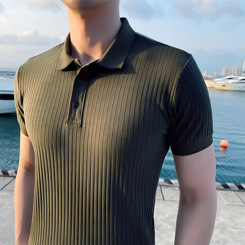 Camisa Polo de Tejido Canalé para Hombre Bourton