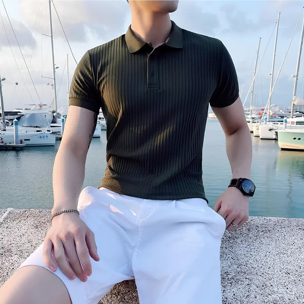 Camisa Polo de Tejido Canalé para Hombre Bourton