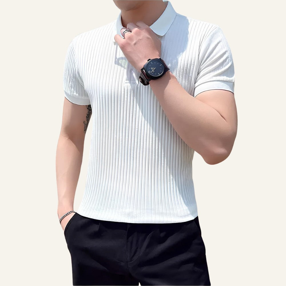 Camisa Polo de Tejido Canalé para Hombre Bourton