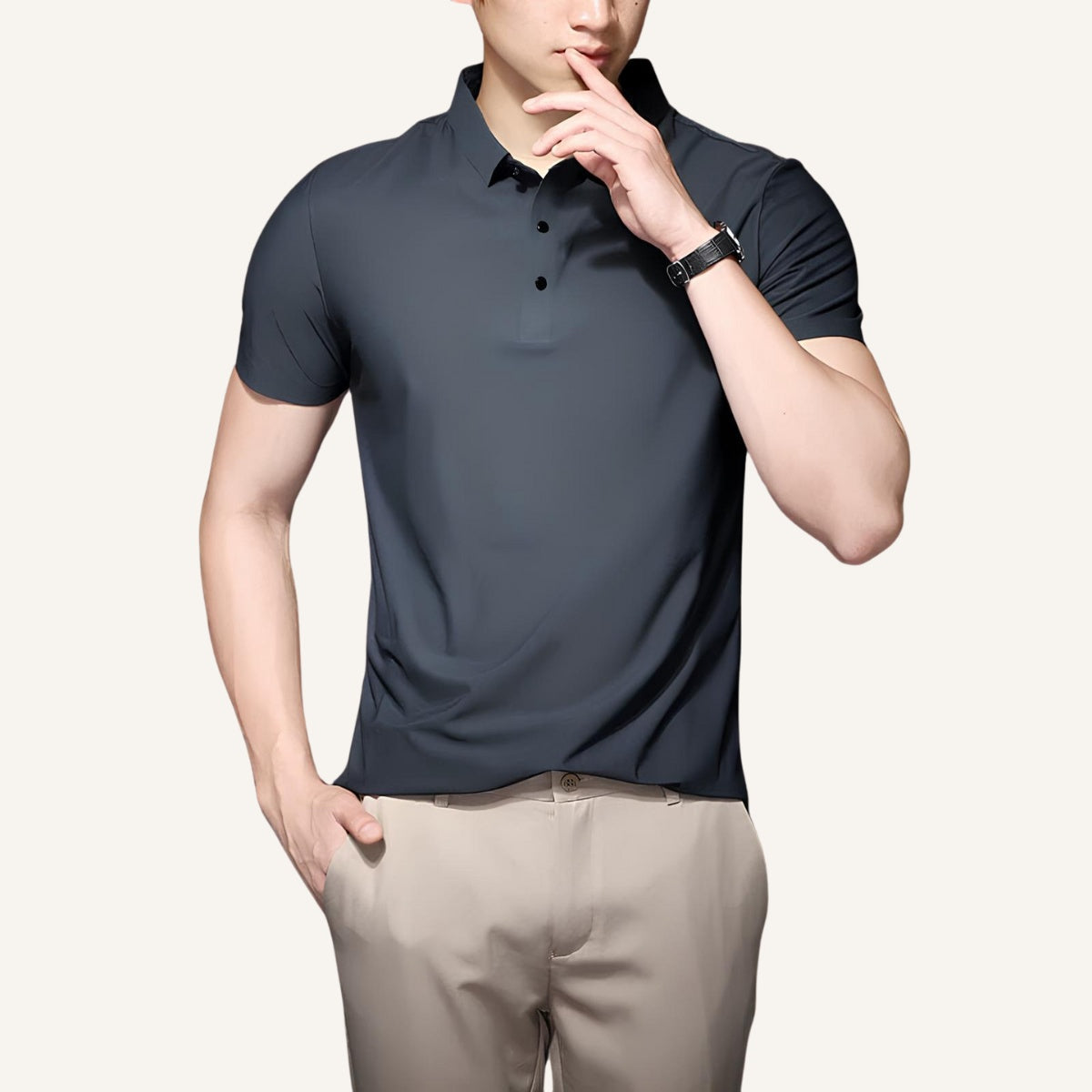Polo de Seda Fría para Hombre - Antiarrugas