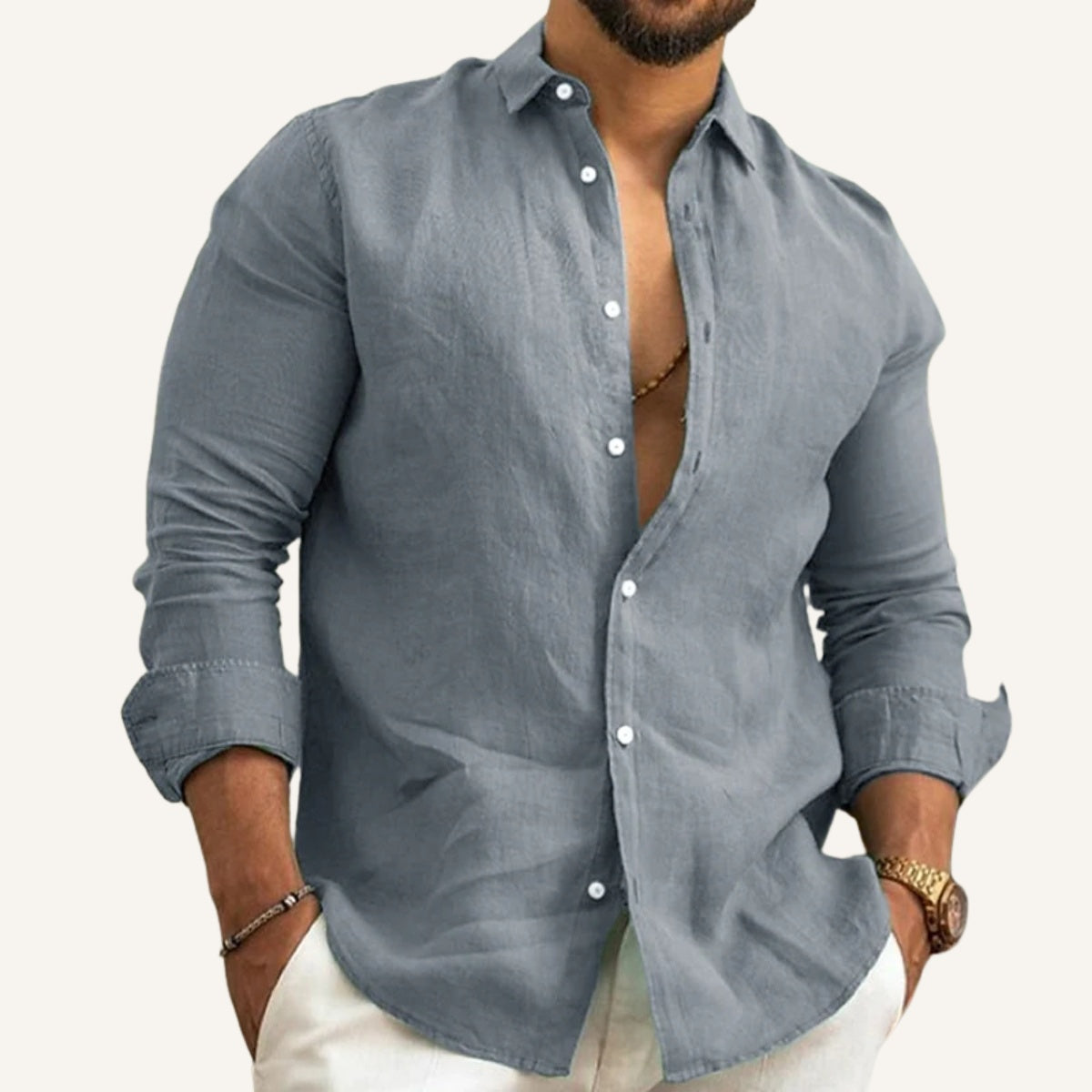 Camisa de Lino para Hombre Verano