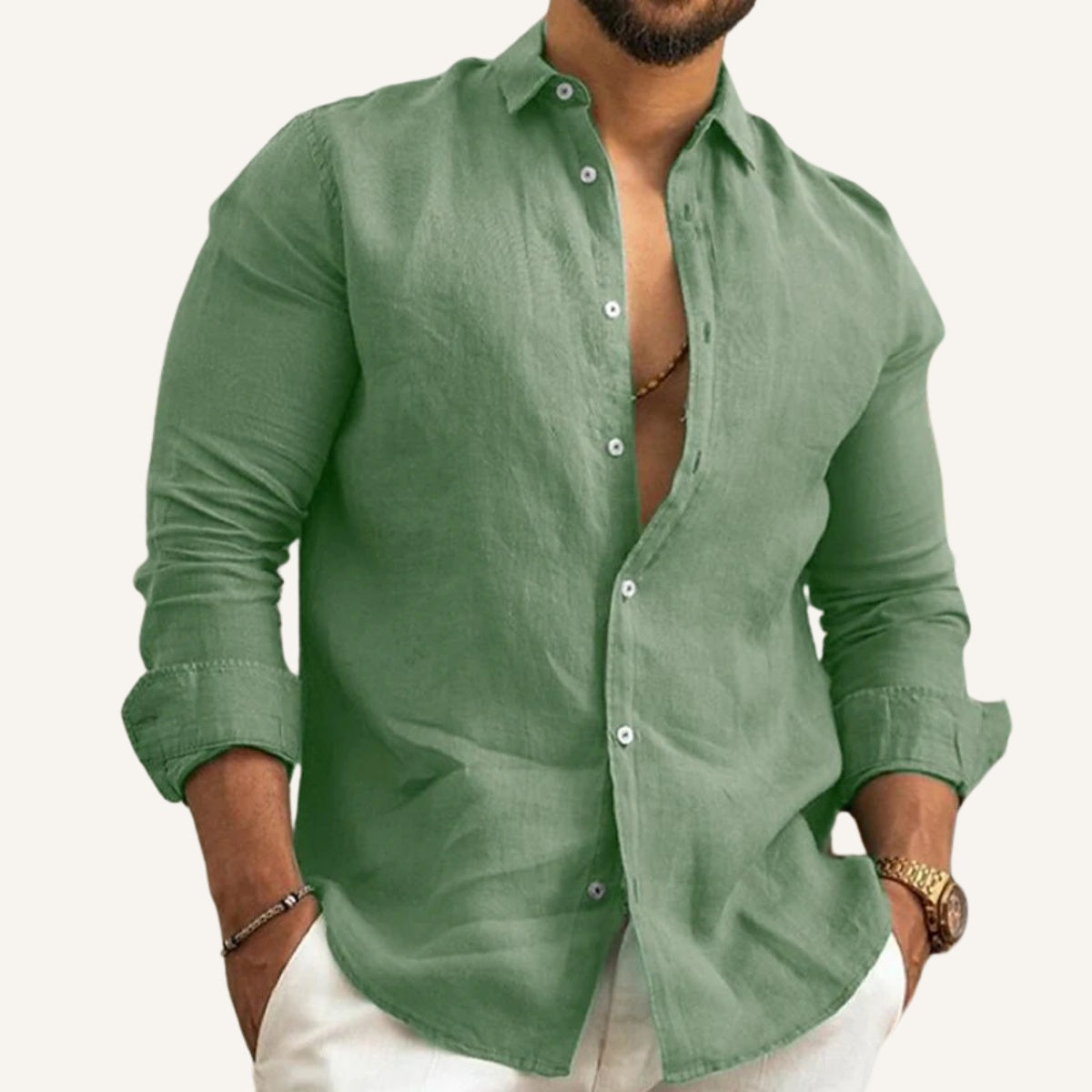 Camisa de Lino para Hombre Verano