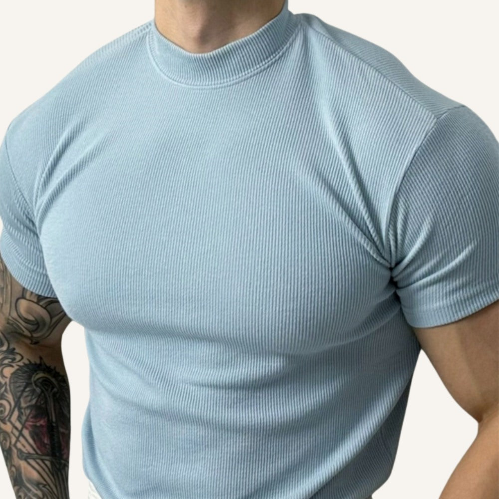 Camiseta Acanalada de Cuello Alto para Hombre Clarence
