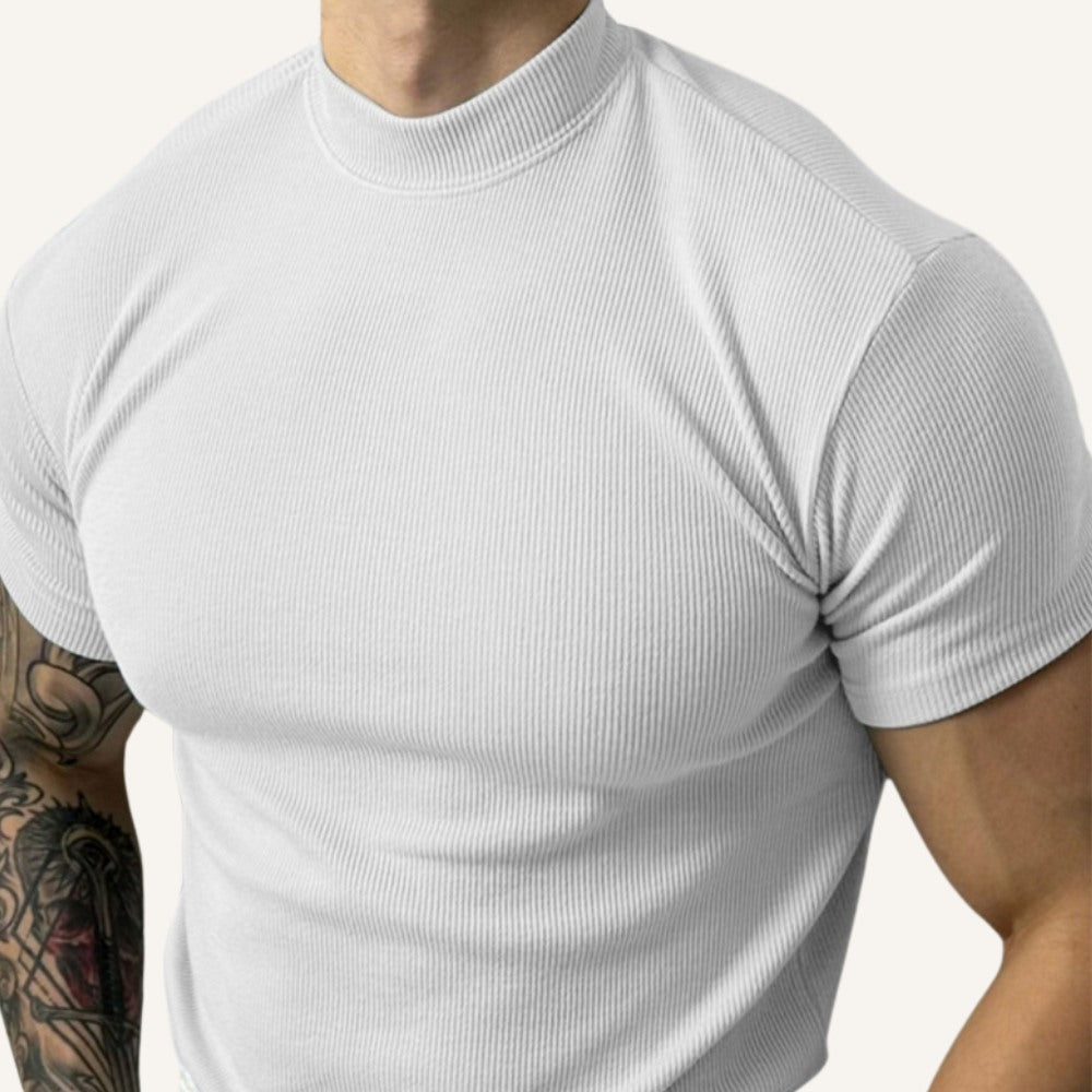 Camiseta Acanalada de Cuello Alto para Hombre Clarence