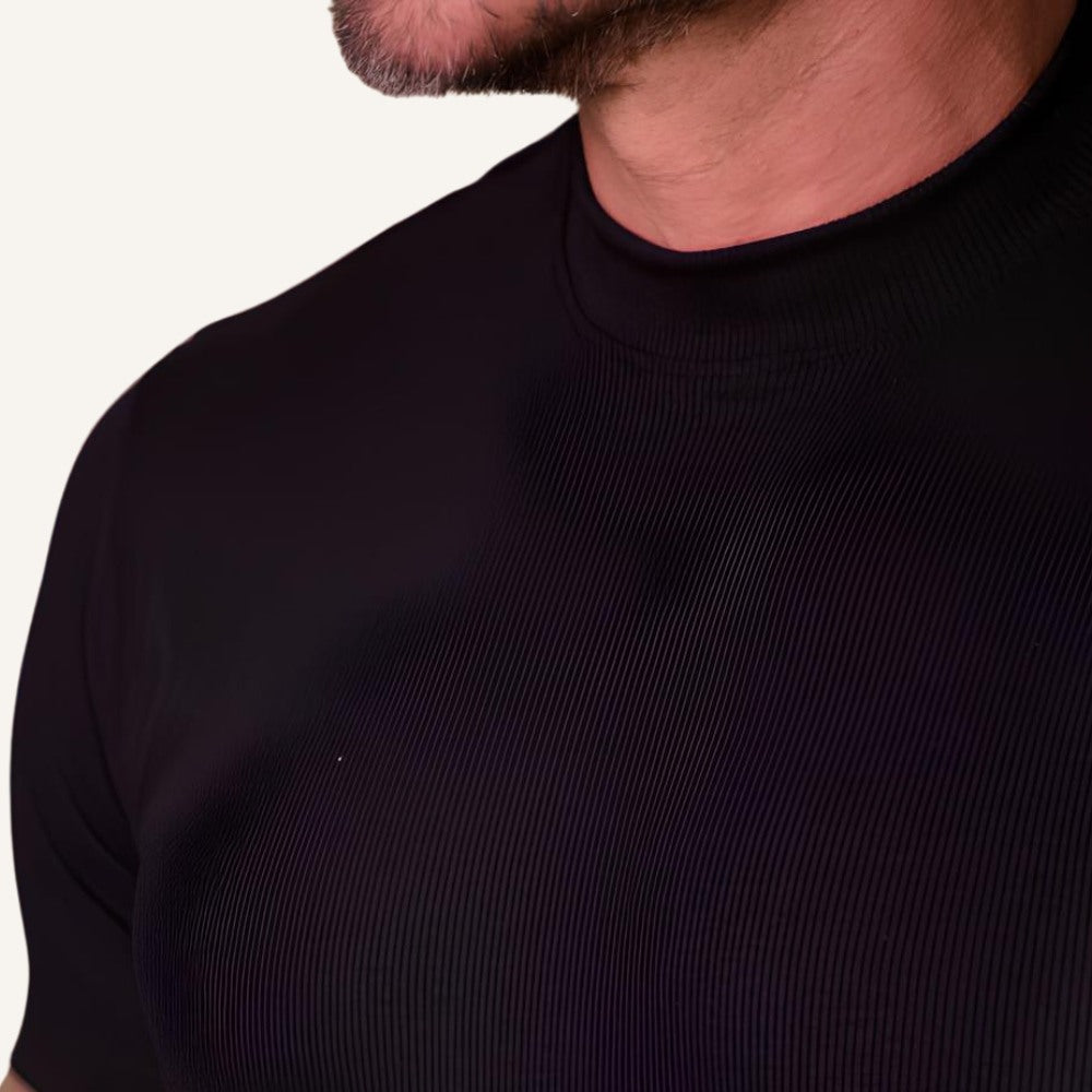 Camiseta Acanalada de Cuello Alto para Hombre Clarence