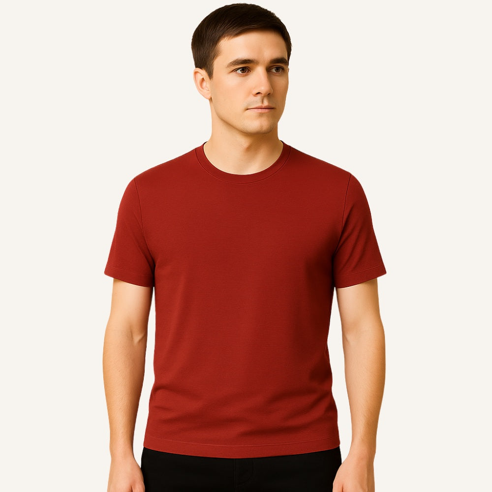 Camiseta para Hombre Old Money Básica Texturizada Belmont
