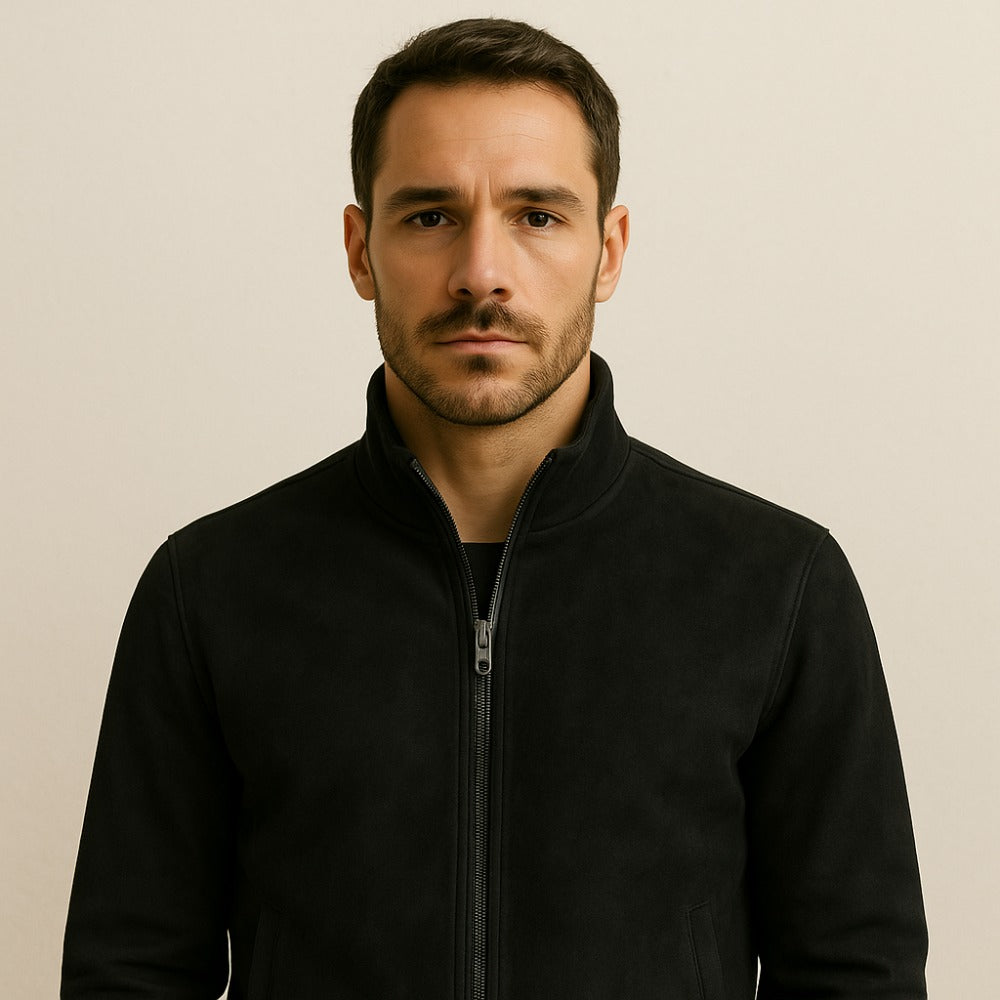 Chaqueta de Ante para Hombre con Cuello Alto Monet