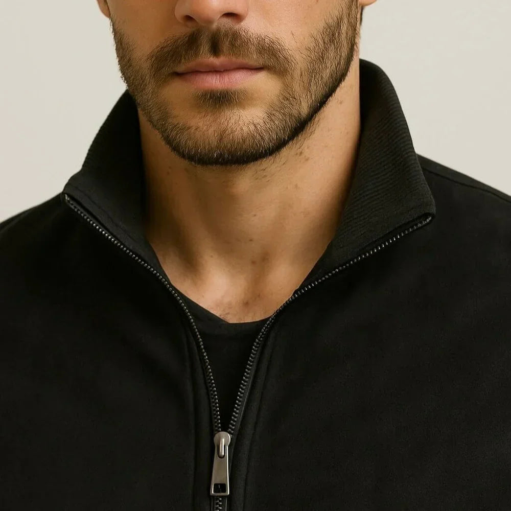 Chaqueta de Ante para Hombre con Cuello Alto Monet