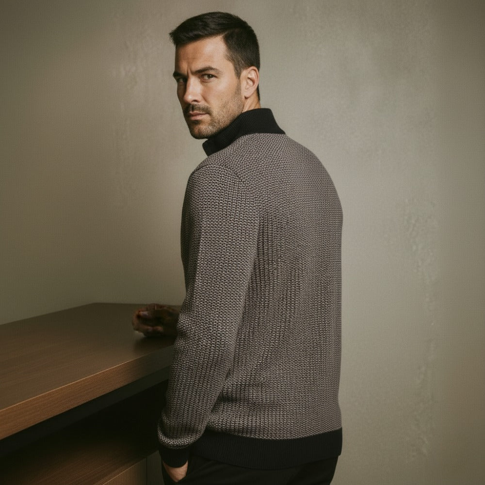 Suéter de Punto con Medio Cierre para Hombre Vaccioni