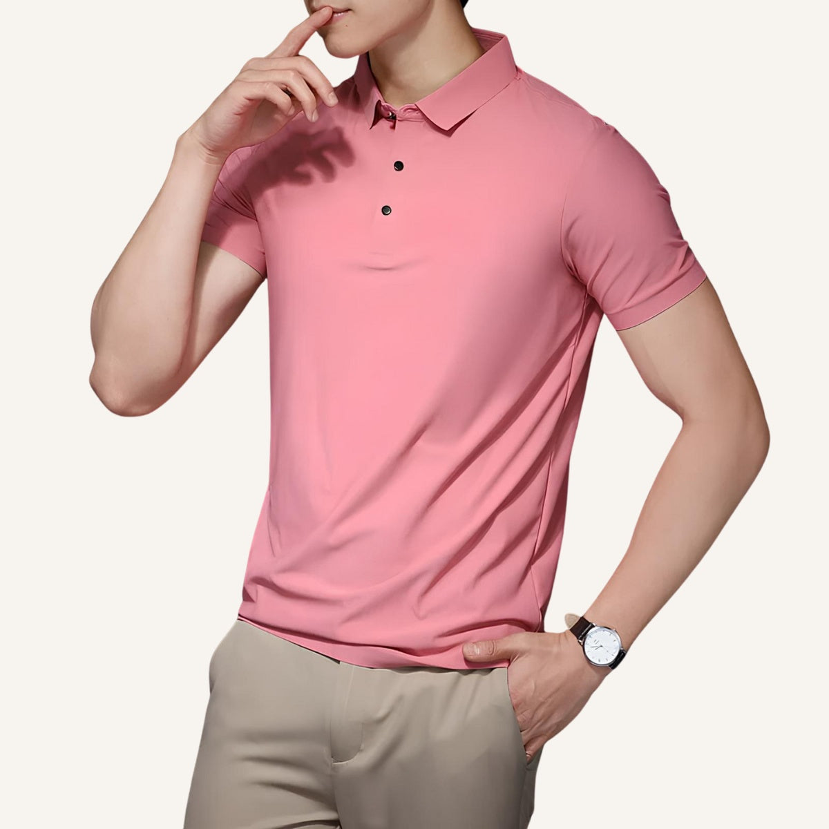 Polo de Seda Fría para Hombre - Antiarrugas