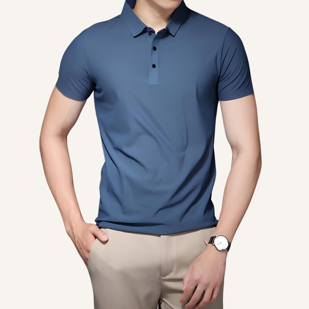 Polo de Seda Fría para Hombre - Antiarrugas