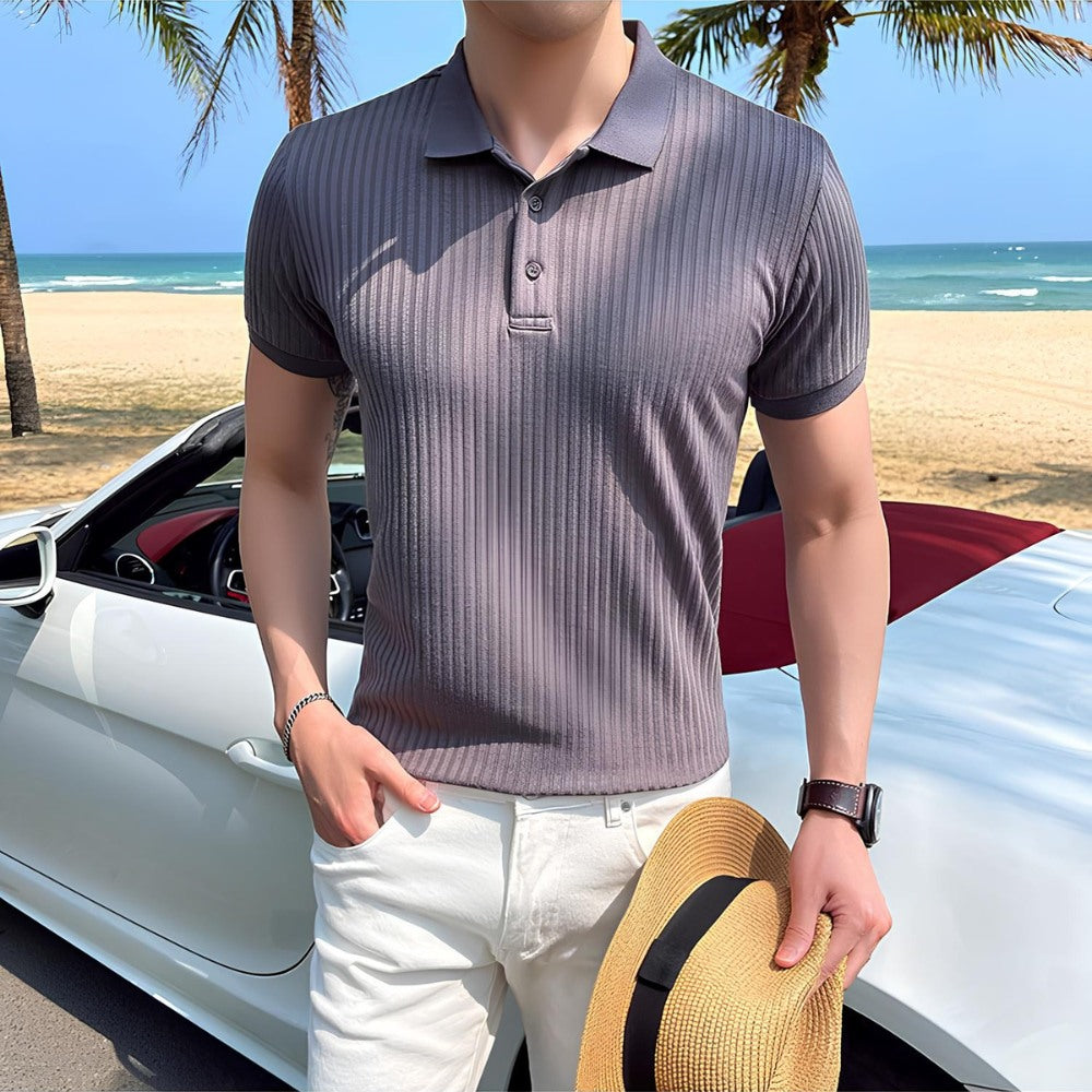 Camisa Polo de Tejido Canalé para Hombre Bourton