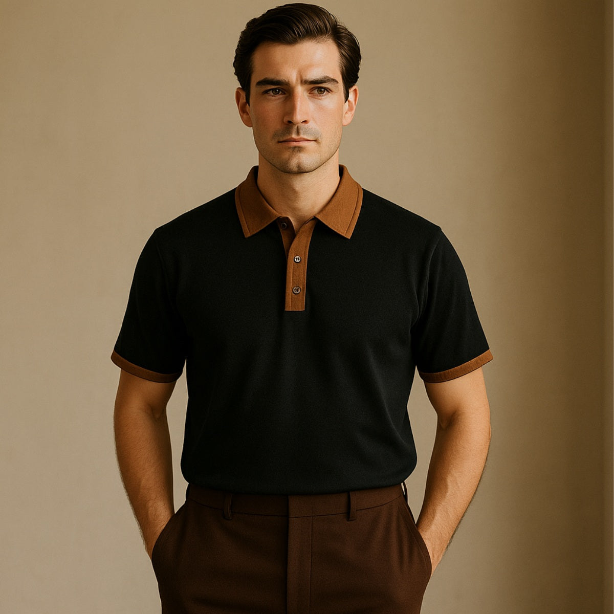 Camisa Polo Lisa de Algodón para Hombre Old Money Vittore