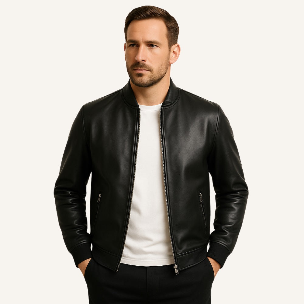 Chaqueta de Cuero para Hombre Gran Nero