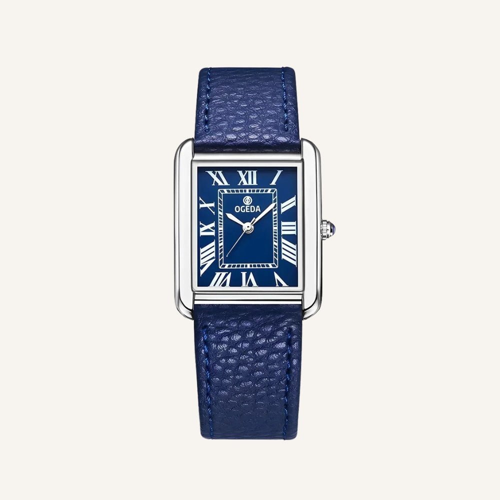 Reloj Rectangular de Cuero para Hombre Raez Atempori Azul